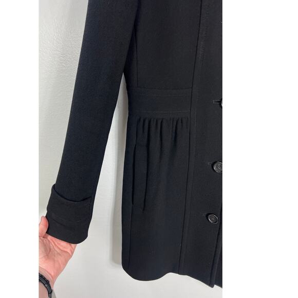 J. Crew Double Cloth Coletta Lady Day Italian Wool Dress Car Coat Black Capsule - Picture 3 of 9